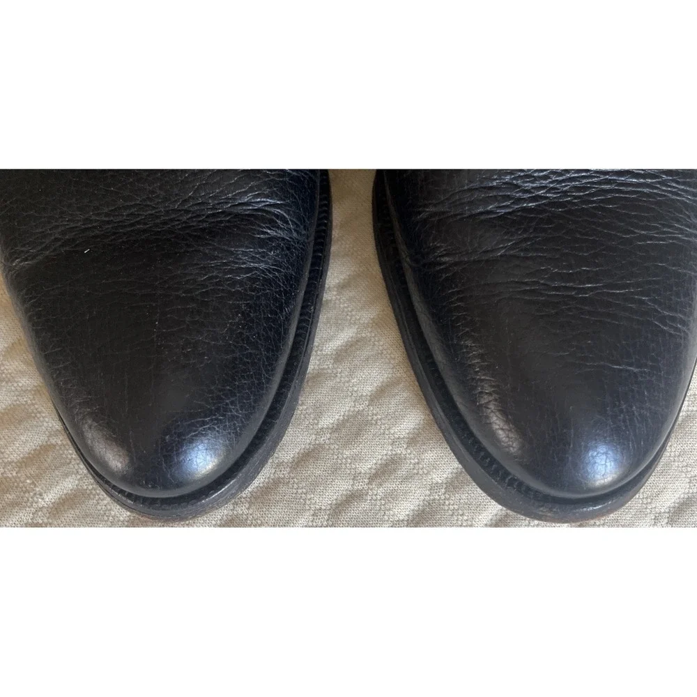 Nettleton‎ VTG Black Pebble Grain Leather Plain Toe Derby Oxford Shoes Mens 9